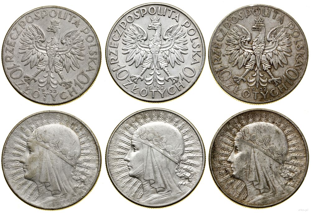 Polska, zestaw 3 x 10 złotych