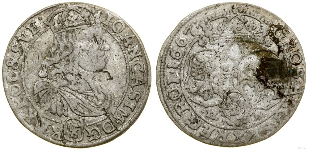 Polska, szóstak, 1667 TLB