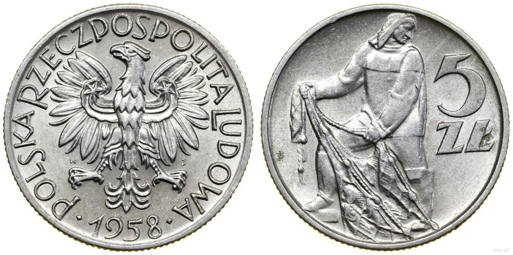 Polska, 5 złotych, 1958