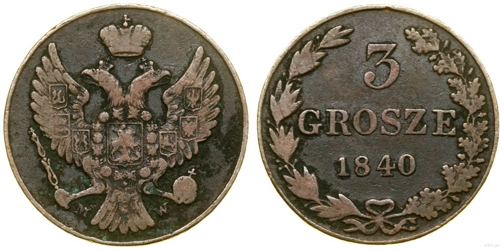 Polska, 3 grosze (trojak), 1840 MW