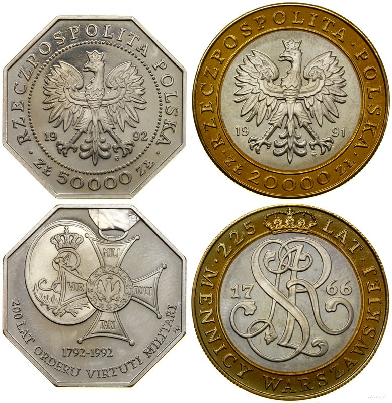 Polska, zestaw 2 monet, 1991–1992