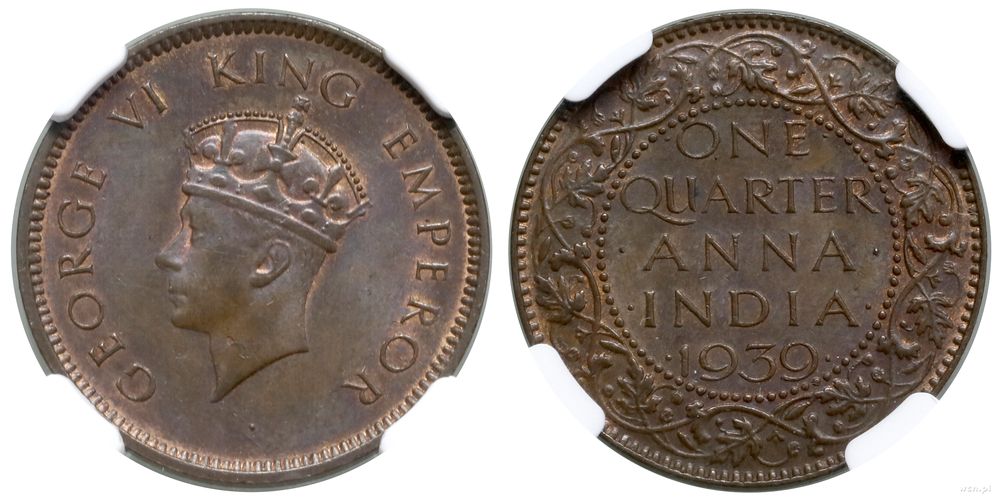 Indie, 1/4 anna, 1939