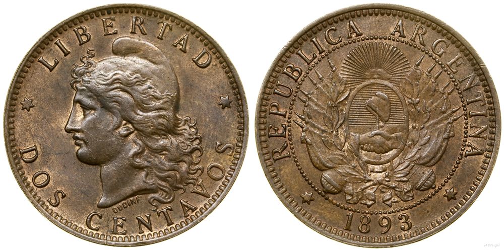 Argentyna, 2 centavo, 1893