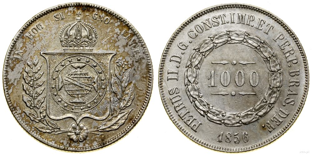Brazylia, 1.000 reis, 1856