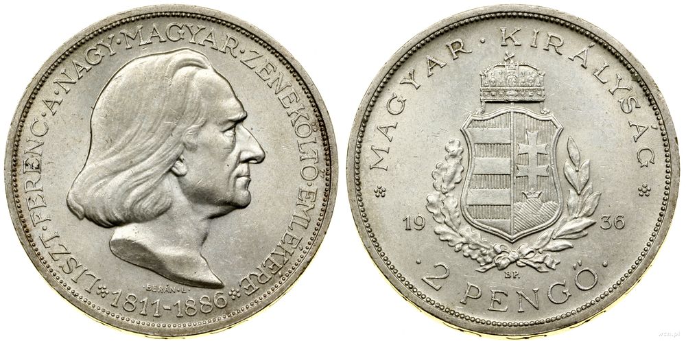 Węgry, 2 pengo, 1936