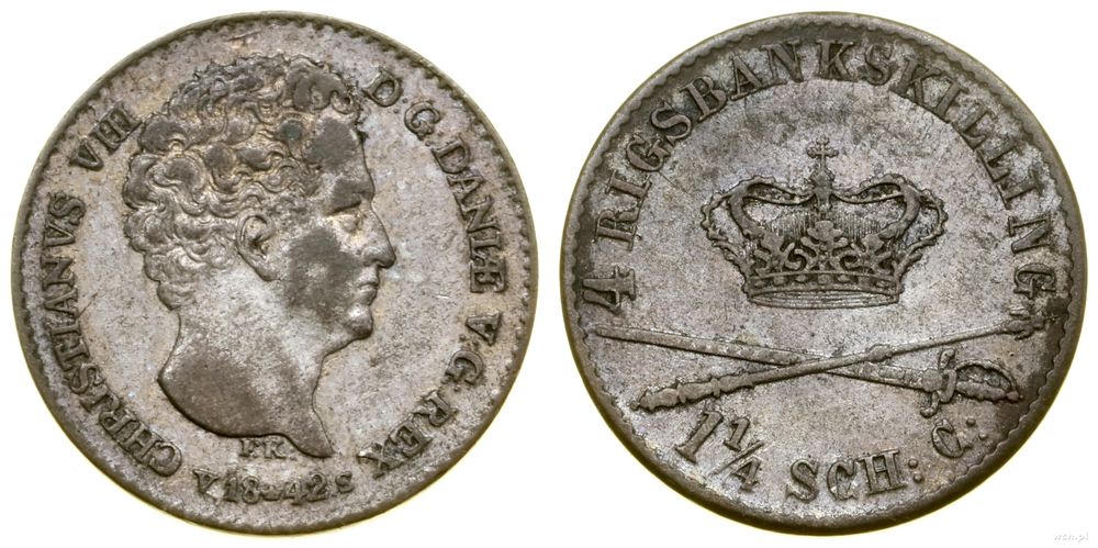Dania, 4 rigsbankskillingi, 1842