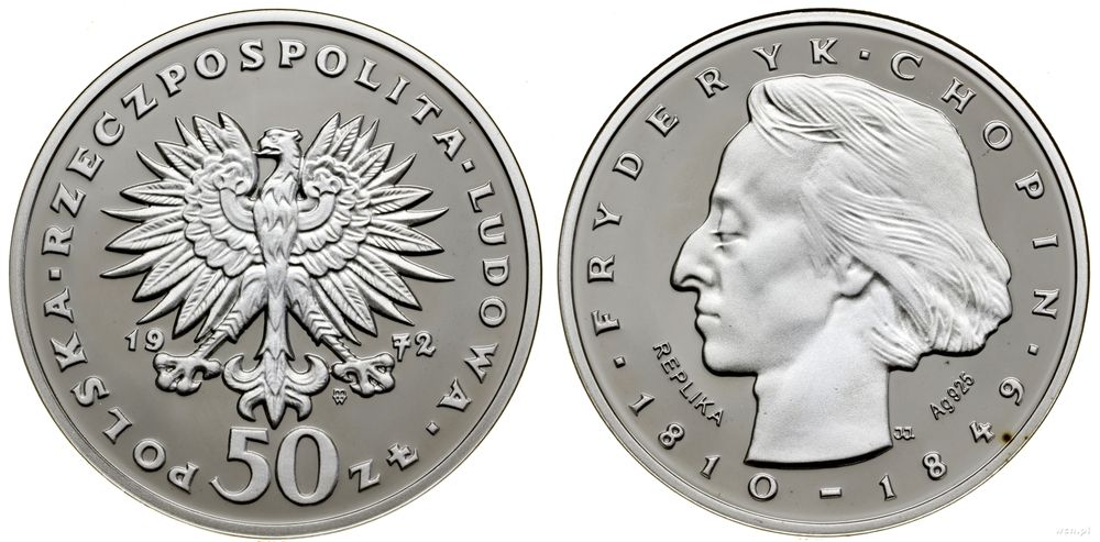 Polska, replika 50 złotych, 1972