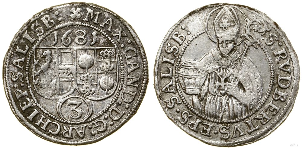 Austria, 3 krajcary, 1681