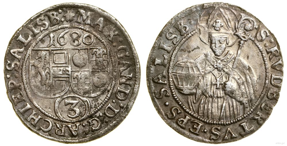 Austria, 3 krajcary, 1680