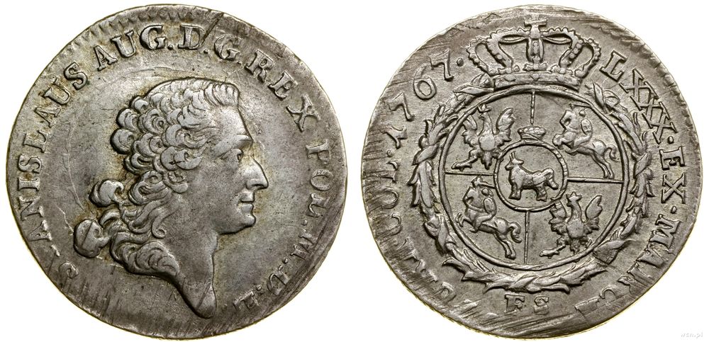 Polska, złotówka (4 grosze), 1767 FS