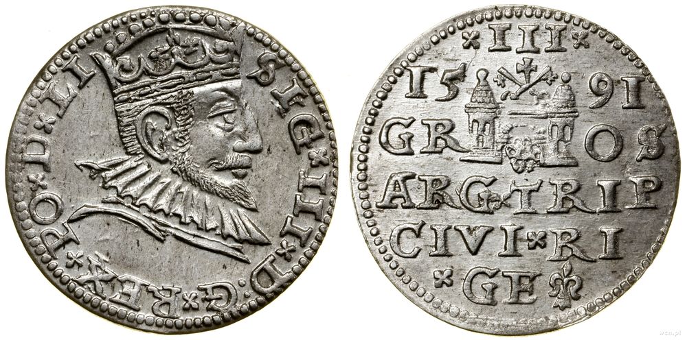 Polska, trojak, 1591