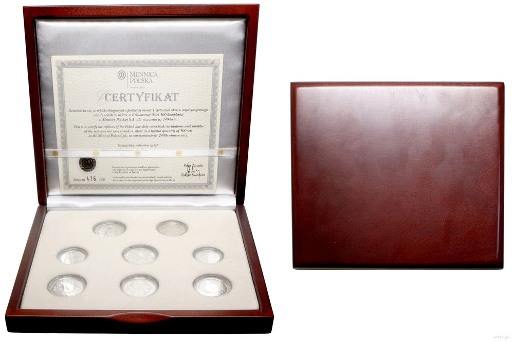 Polska, zestaw Mennicy Państwowej - oficjalne repliki złotówki okresu międzywojennego, 2006