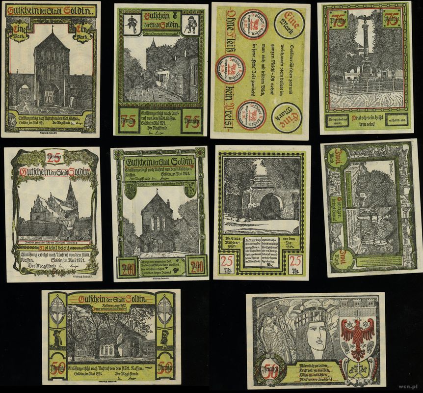 Brandenburgia, zestaw 5 banknotów, 05.1921