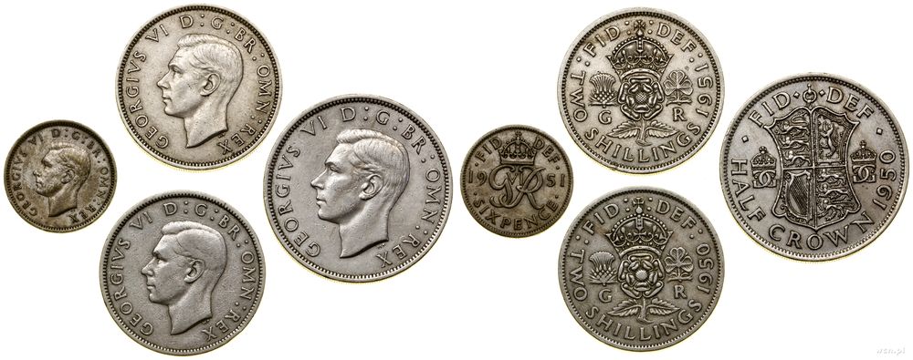Wielka Brytania, zestaw 4 monet