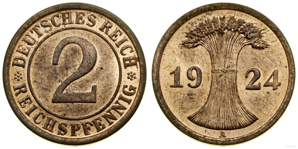Niemcy, 2 fenigi, 1924 A