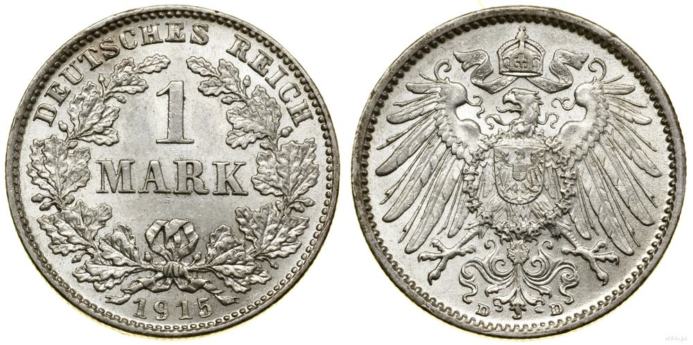Cesarstwo Niemieckie, 1 marka, 1915 D