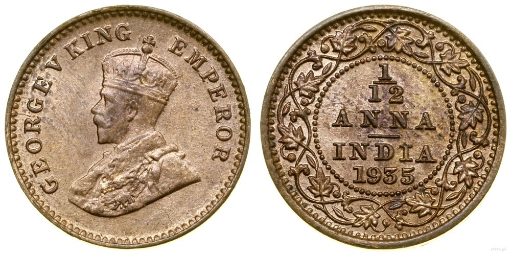 Indie, 1/12 anna, 1935