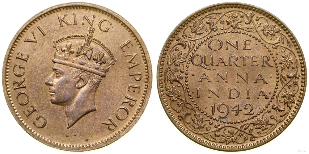 Indie, 1/4 anna, 1942