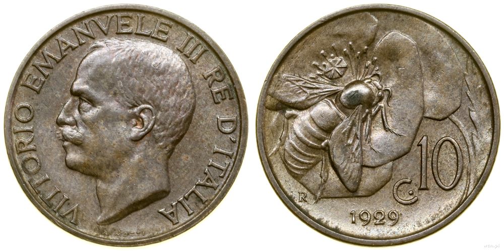 Włochy, 10 centesimi, 1929 R
