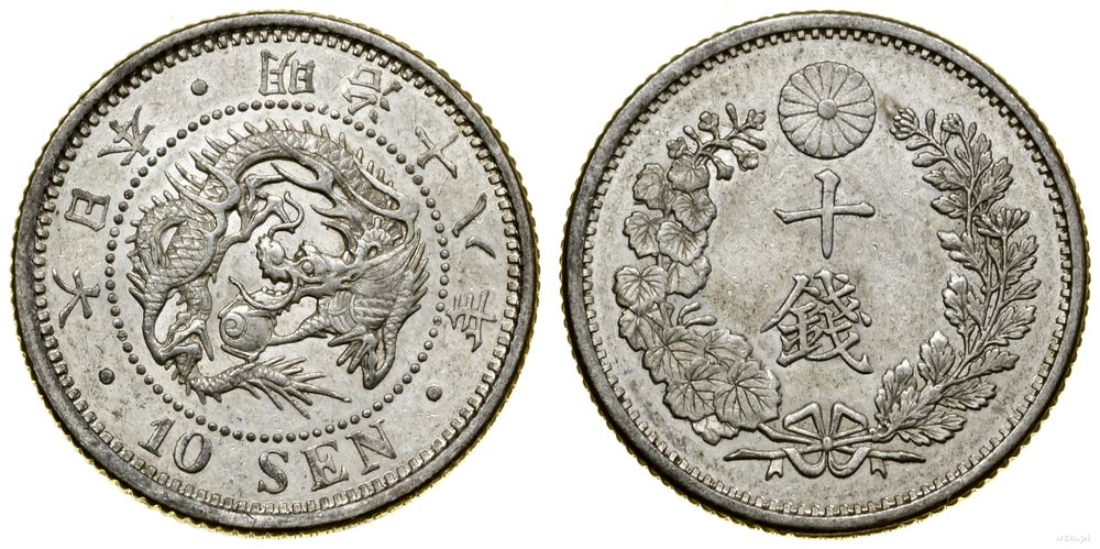 Japonia, 10 senów, 1885 (rok 18)