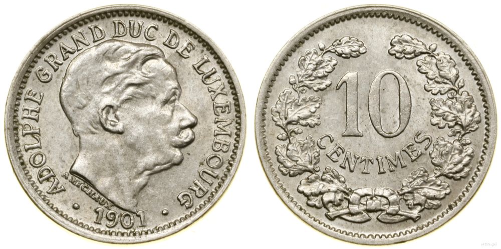 Luksemburg, 10 centymów, 1901