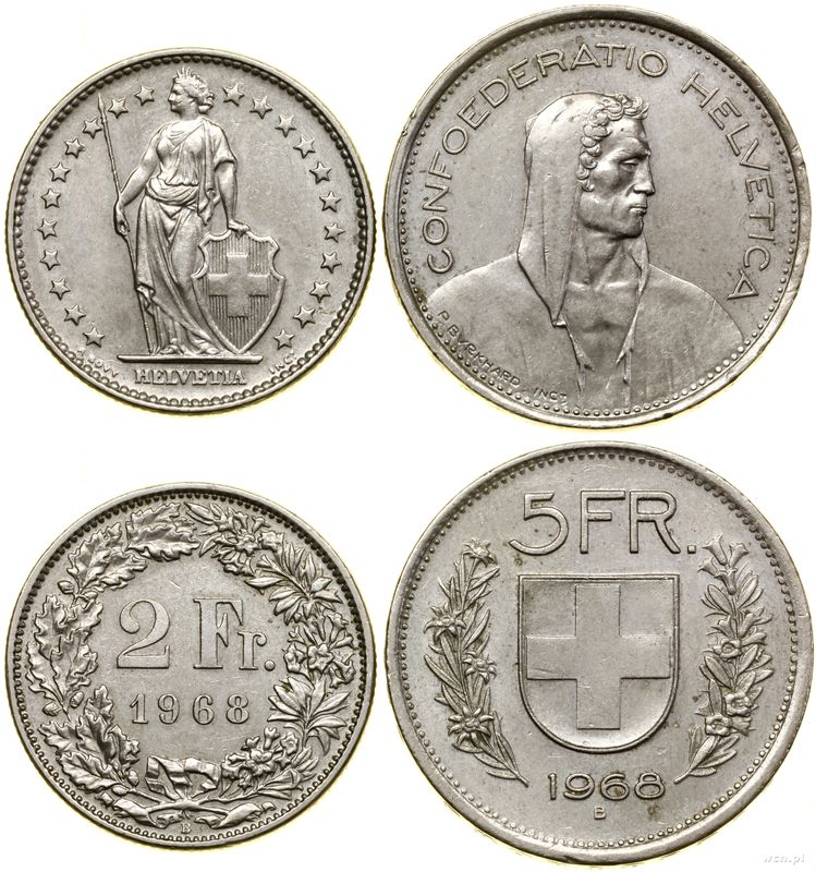 Szwajcaria, zestaw 2 monet