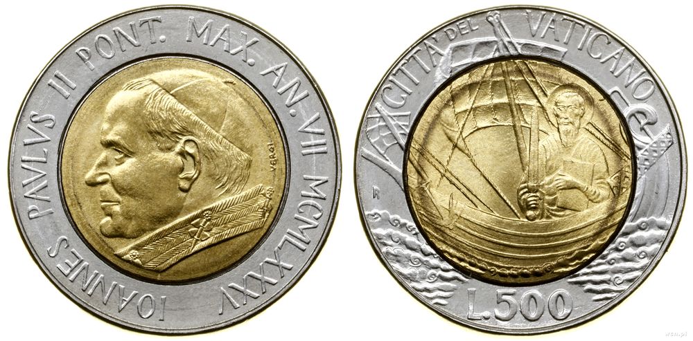 Watykan (Państwo Kościelne), 500 lirów, 1985