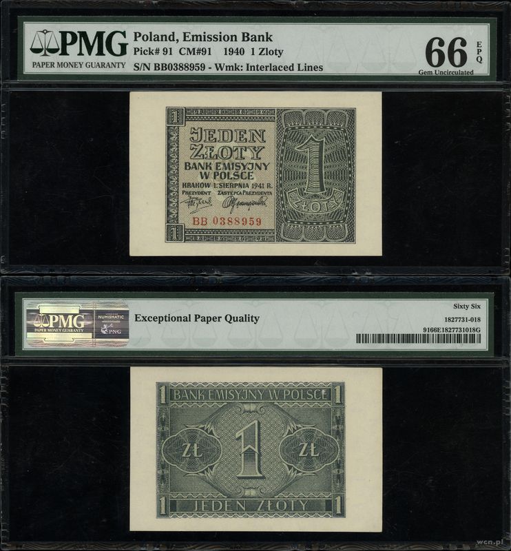 Polska, 1 złoty, 1.08.1941