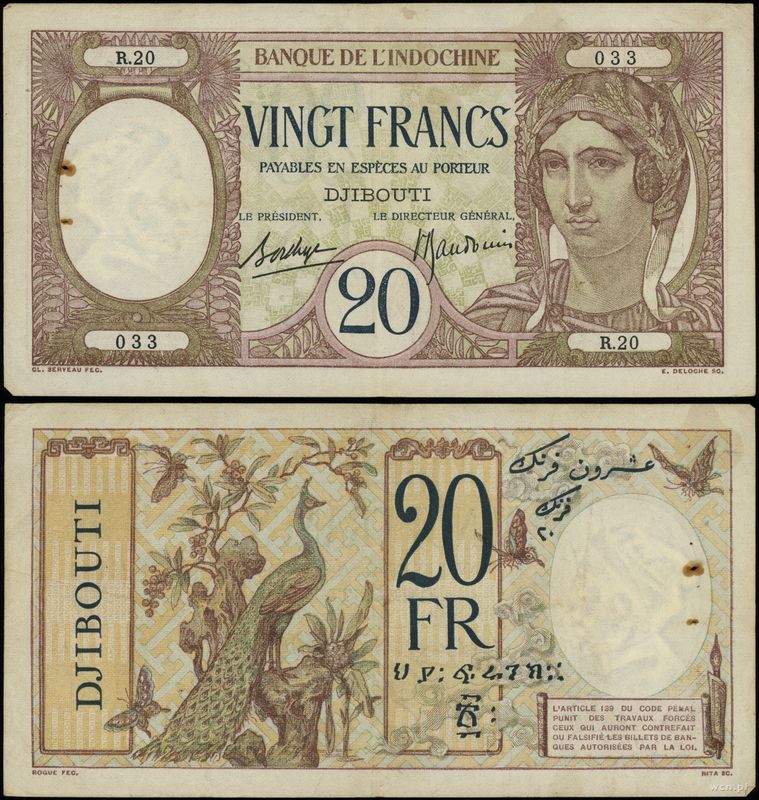Dżibuti, 20 franków, (1936)