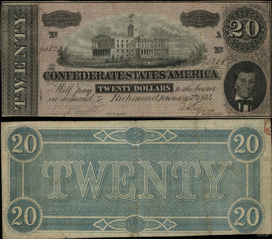 Stany Zjednoczone Ameryki (USA), 20 dolarów, 17.02.1864