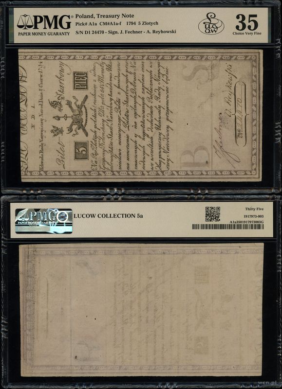 Polska, 5 złotych polskich, 8.06.1794