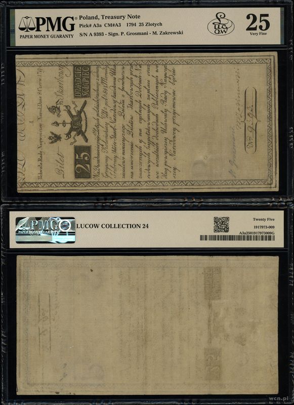 Polska, 25 złotych polskich, 8.06.1794