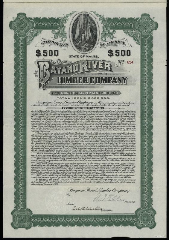 USA, 6% obligacja na 500 dolarów, 1909