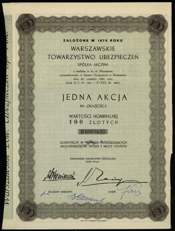 Polska, zestaw 4 akcji, 1929–1937