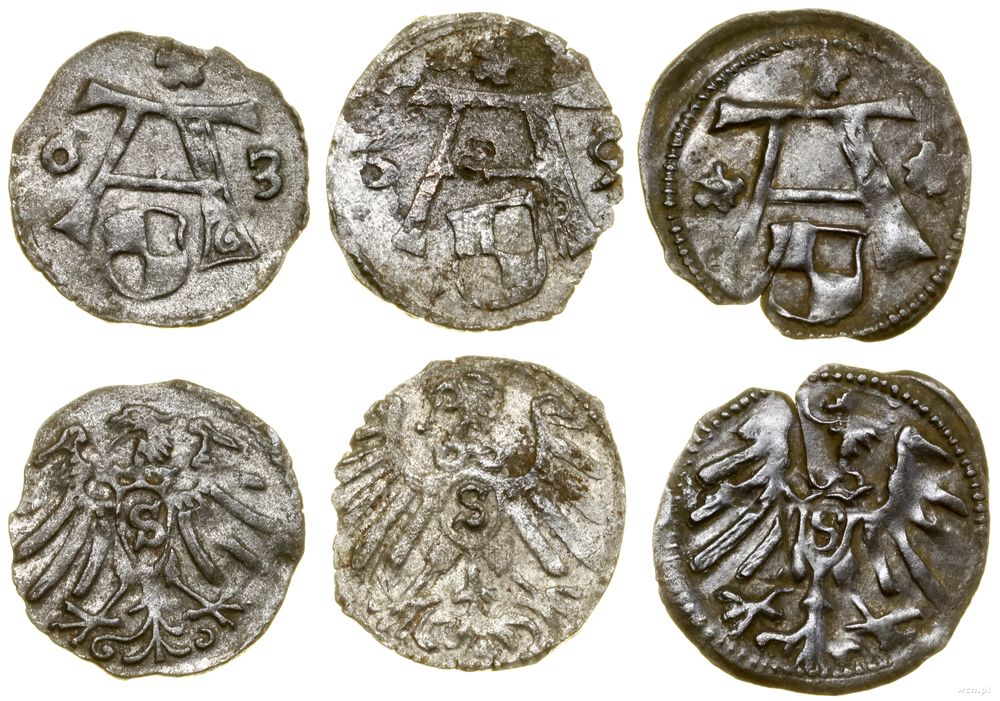 Prusy Książęce (1525–1657), zestaw 3 x denar, bez daty, 1559, 1563