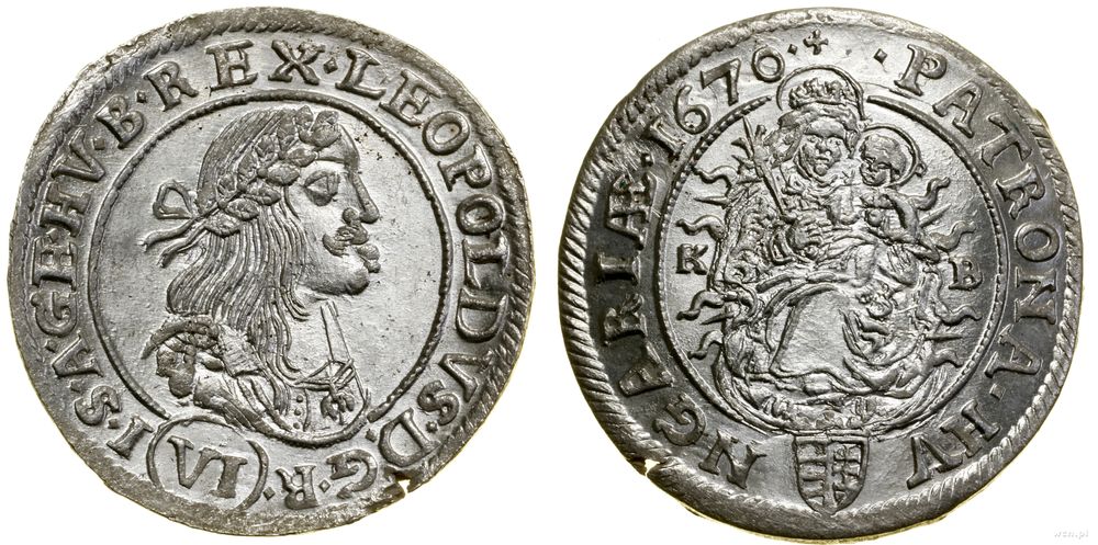 Węgry, 6 krajcarów, 1670 KB