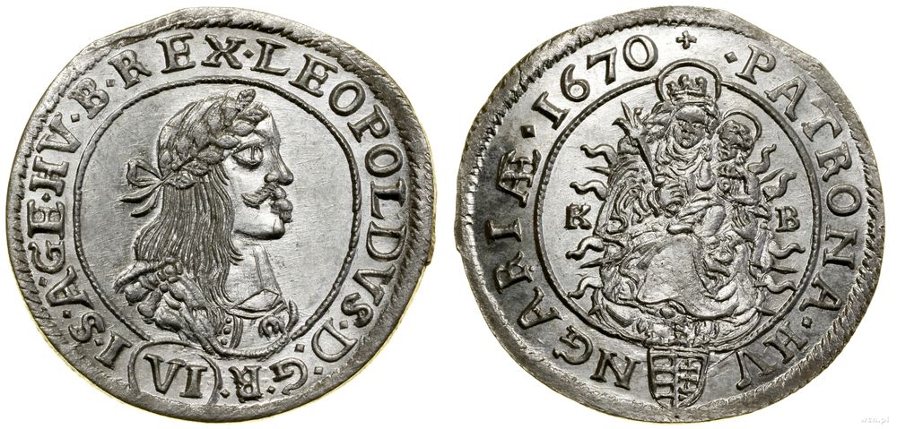 Węgry, 6 krajcarów, 1670 KB