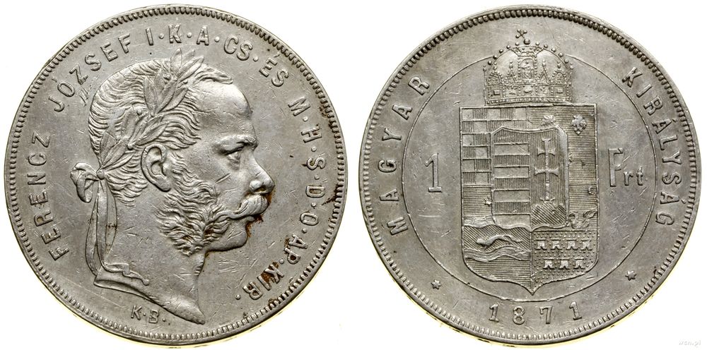 Węgry, 1 forint, 1871 KB