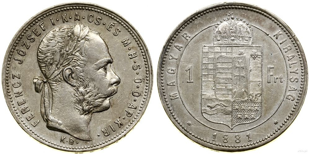 Węgry, 1 forint, 1881 KB