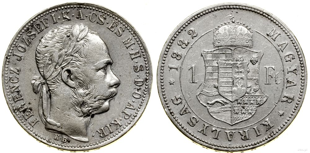 Węgry, 1 forint, 1882 KB