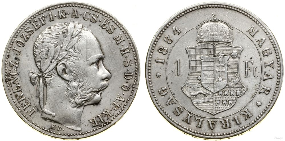 Węgry, 1 forint, 1884 KB