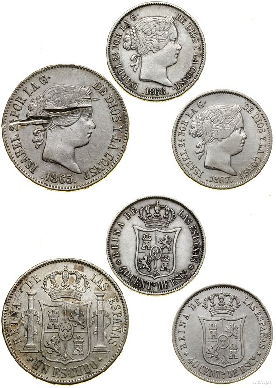 Hiszpania, zestaw 3 monet