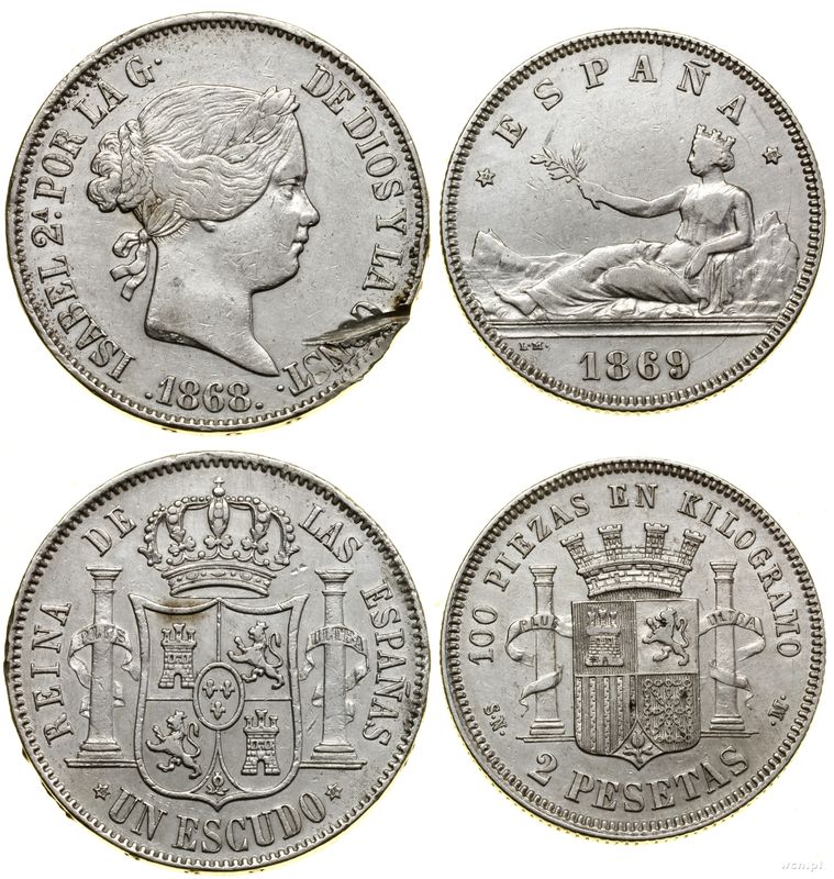 Hiszpania, zestaw 2 monet