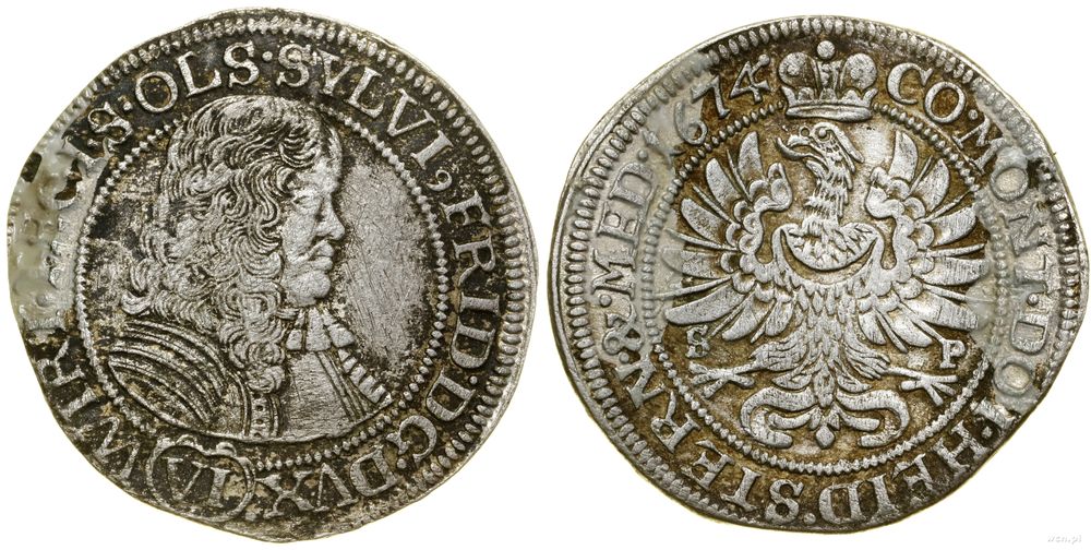 Śląsk, 6 krajcarów, 1674 SP