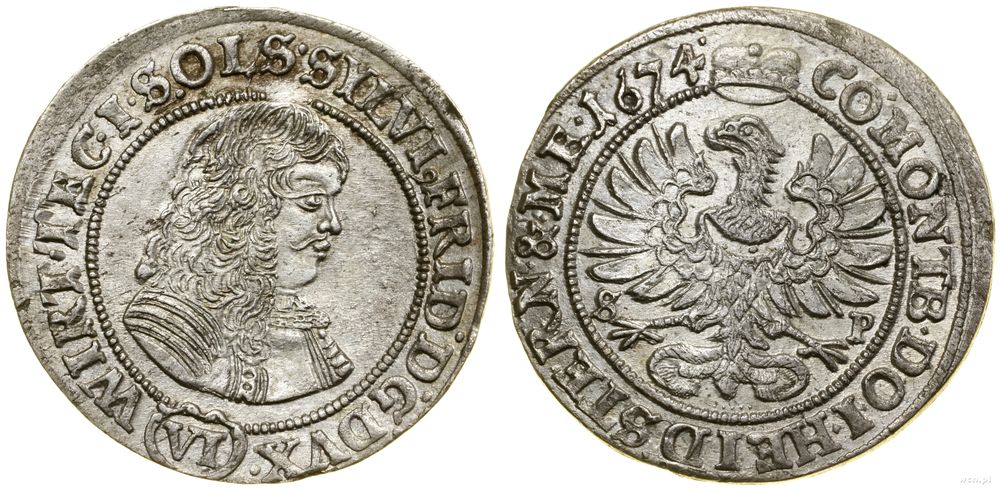 Śląsk, 6 krajcarów, 1674 SP