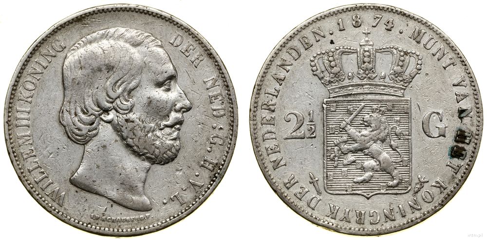 Niderlandy, 2 1/2 guldena, 1874