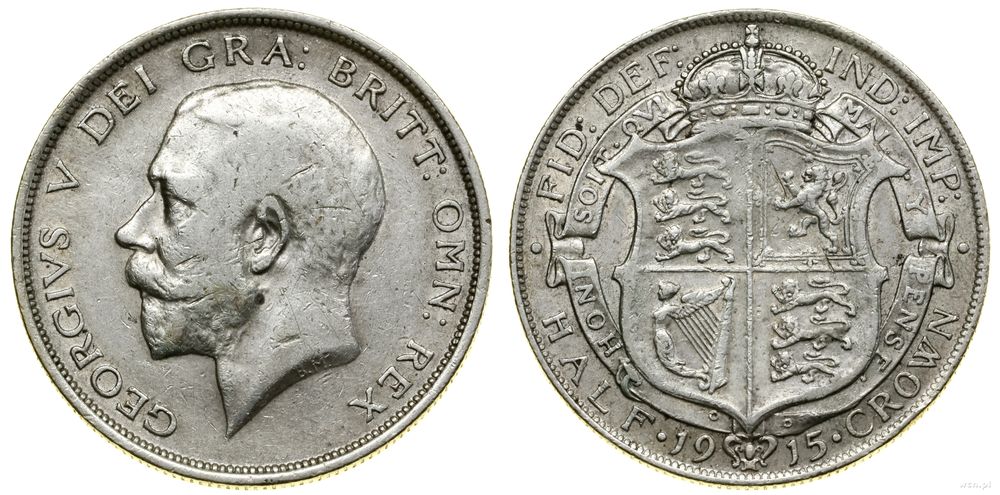 Wielka Brytania, 1/2 korony, 1915
