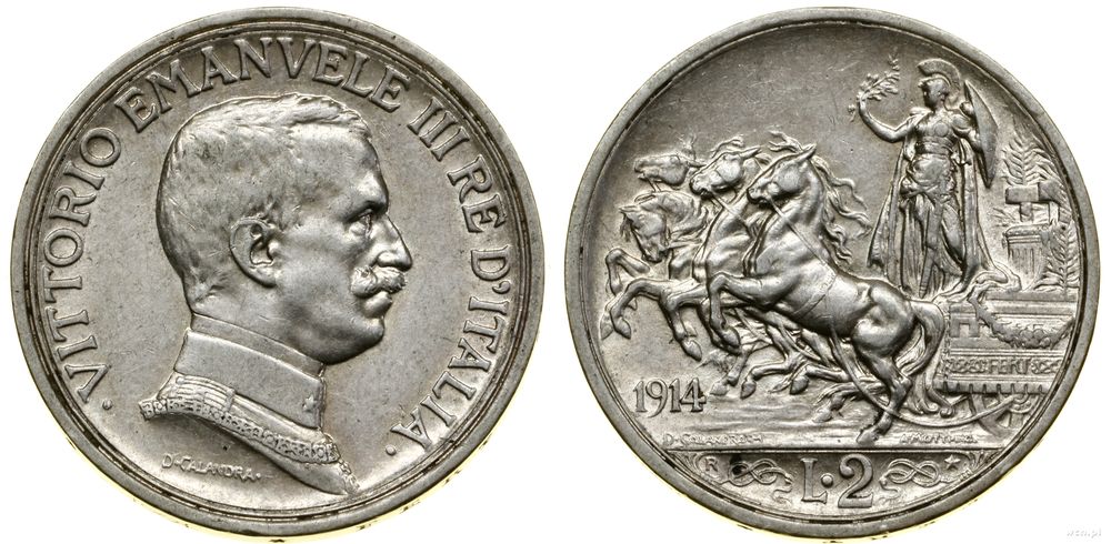 Włochy, 2 liry, 1914 R