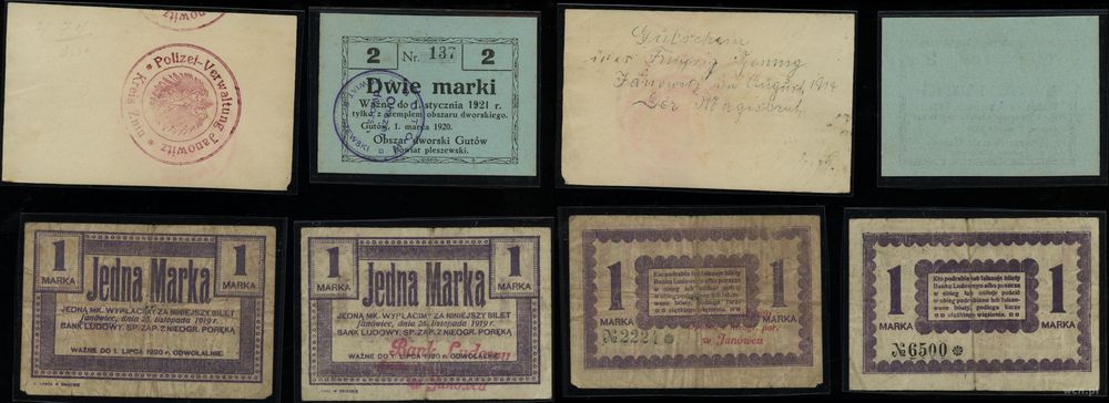 Wielkopolska, zestaw 4 banknotów, 1914–1921