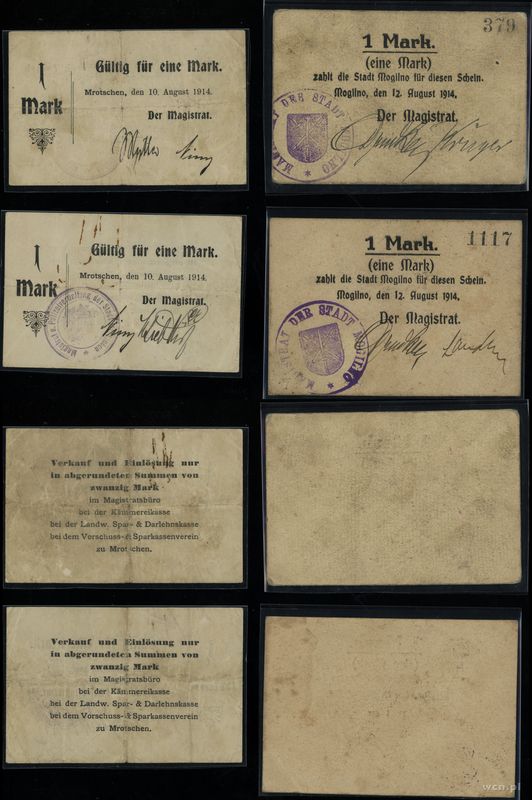 Wielkopolska, zestaw 4 banknotów, 1914